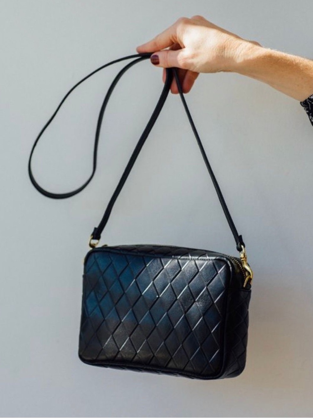 Clare V. Midi Sac Crossbody Bag in Black Diamond